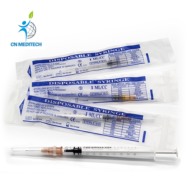 CE/ISO Approved 1ml Syringe with Needle for Hospital Use
