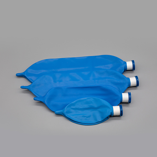 0.5L/1L/2L/3L Disposable Latex Blue Breathing Bag for Medical Use