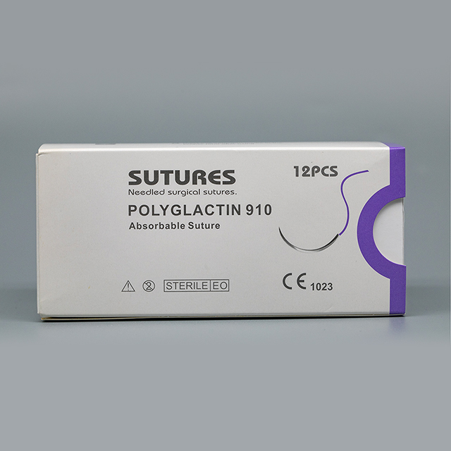 Absorbable Medical Surgical Polyglactin 910 Braided Suture with Needle ...