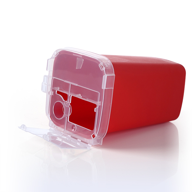 Disposable Hospital Medical Needle Waste Box 1L Plastic Sharps Container