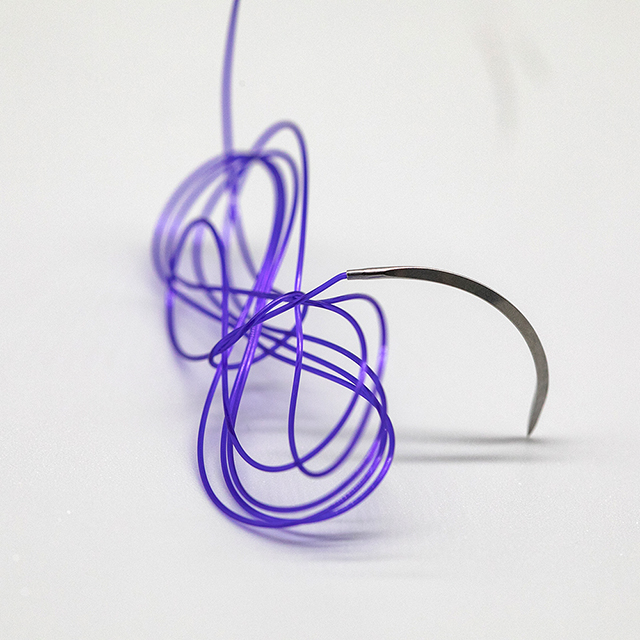 Absorbable Polydioxanone Monofilament Suture with Reverse Cutting Needle