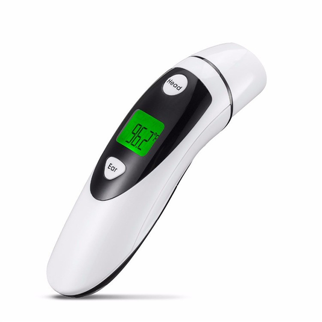 Touchless Handheld Body Temperature Gun Type Dual Mode Forehead and Ear Thermometer