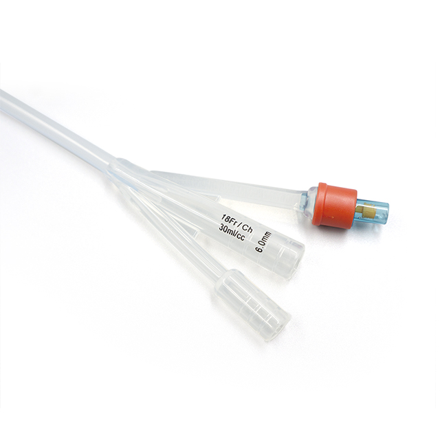 Disposable 3 Way Silicone Foley Urinary Catheter 