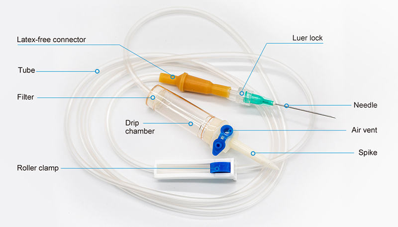 Disposable IV Administration Infusion Set with Needle from China