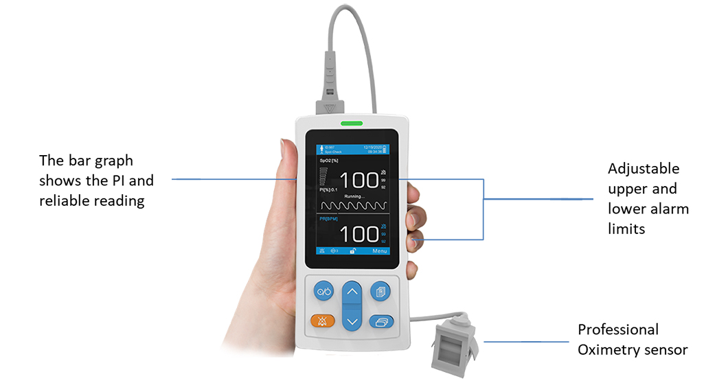 Handheld LCD SpO2 Oxygen Saturation Monitor Fingertip Pulse Oximeter