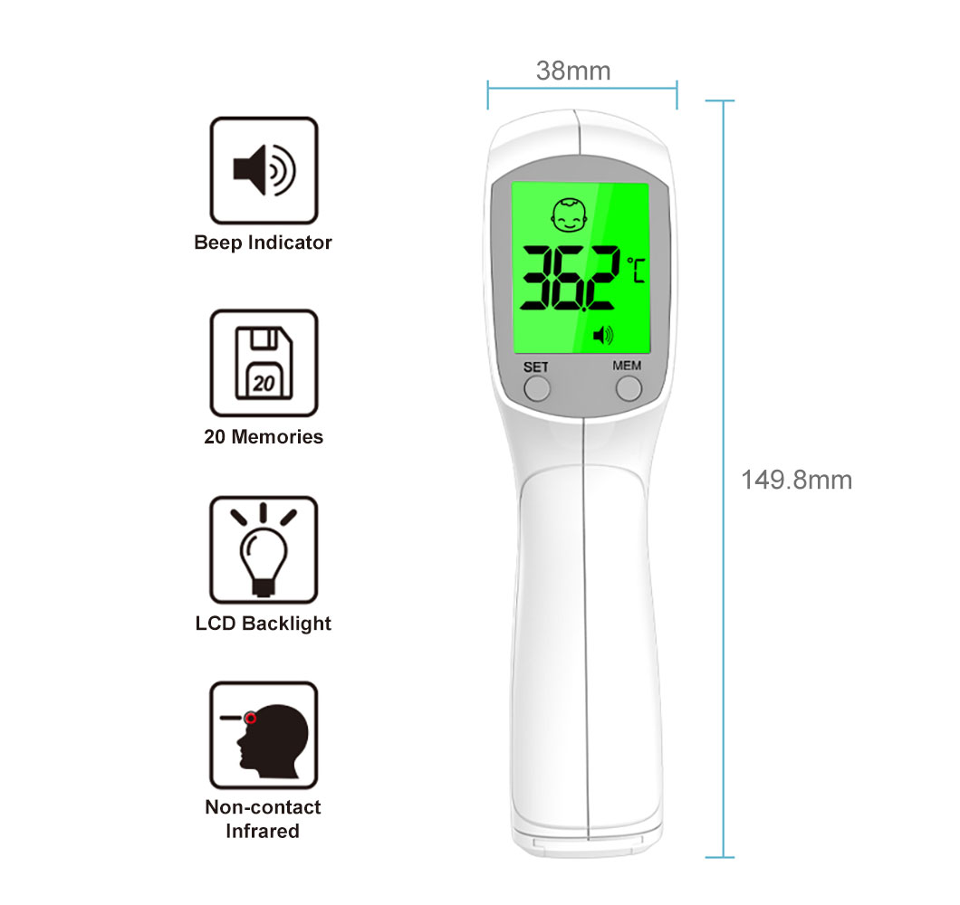 High Precision Infrared Forehead Thermometer Temperature Measuring Gun