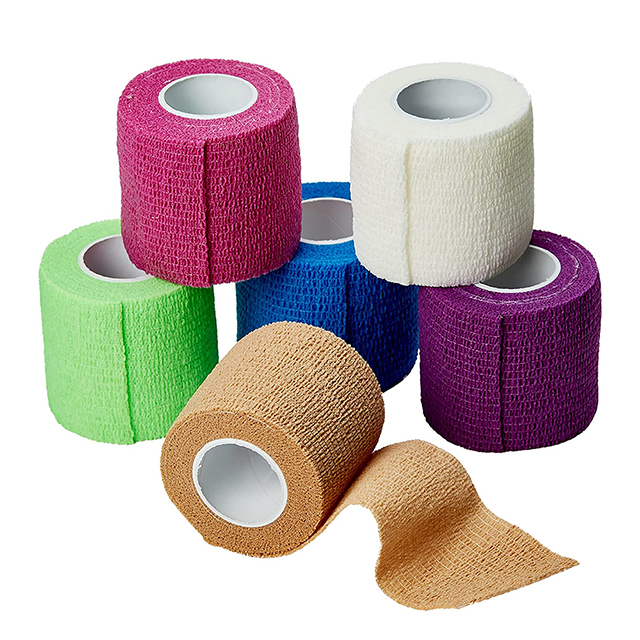 High Quality Colored Cotton Non-woven Elastic Self Adhesive Bandage 