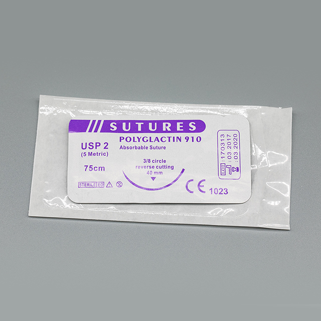Absorbable Medical Surgical Polyglactin 910 Braided Suture with Needle