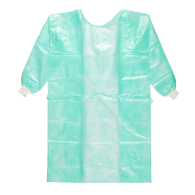 Disposable Hospital Aami Level 2/3 PP Isolation Gown with Elastic Cuff 