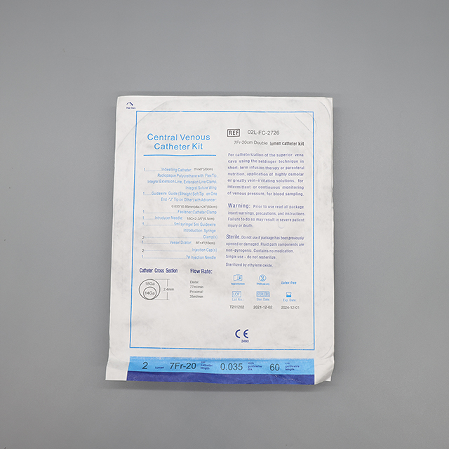 Disposable Medical Double Lumen CVC Kit Central Venous Catheter Kit