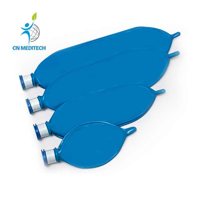 0.5L/1L/2L/3L Disposable Latex Blue Breathing Bag for Medical Use