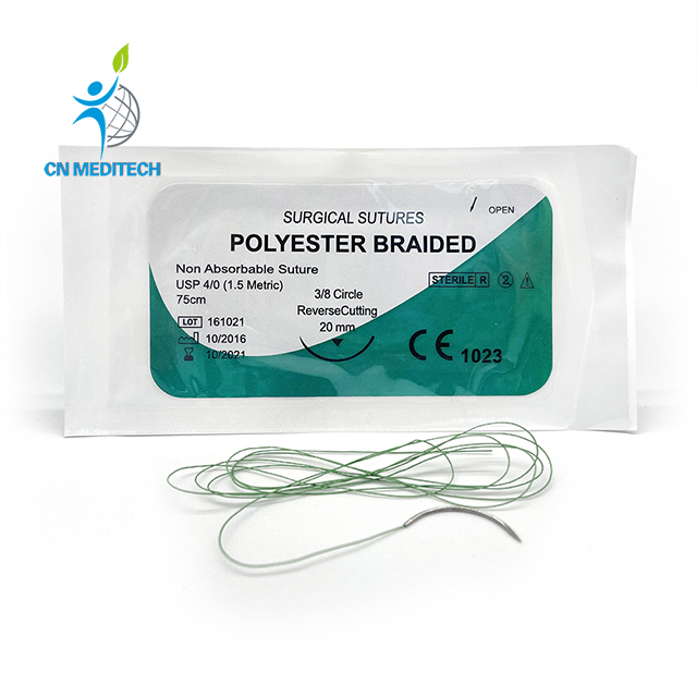 Surgical Non-absorbable Polyester(Braided) Sutures with Needle