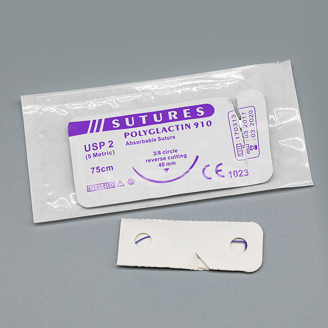 Absorbable Medical Surgical Polyglactin 910 Braided Suture with Needle