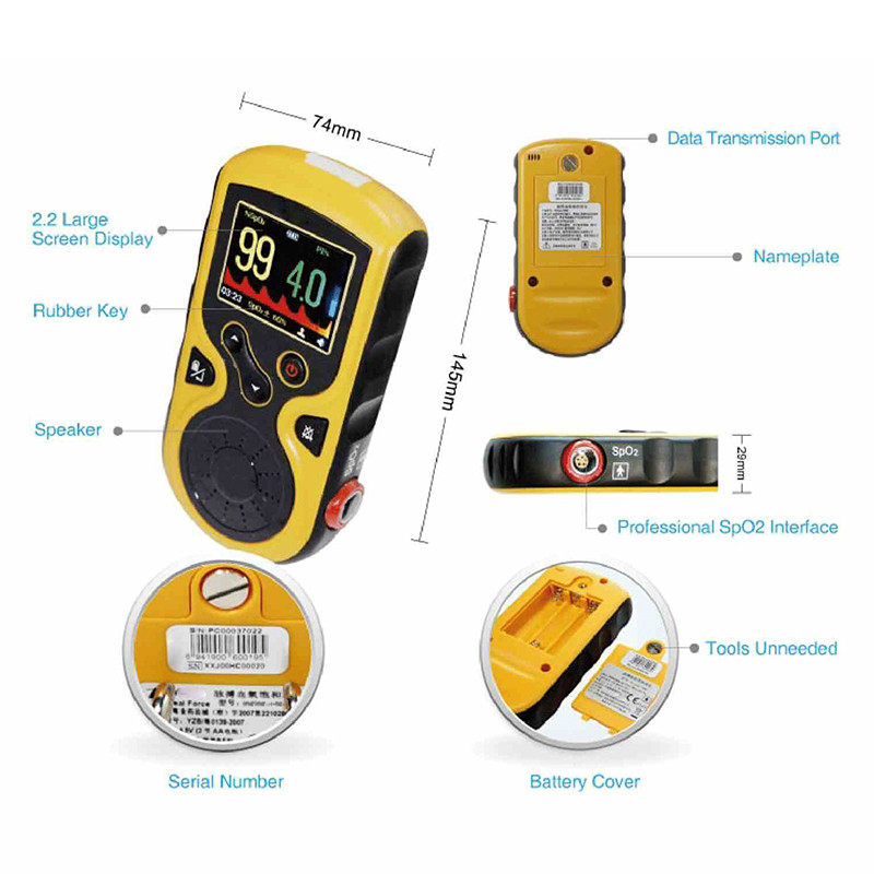 OLED Digital Display SPO2 Blood Oxygen Saturation Monitor Handheld Pulse Oximeter